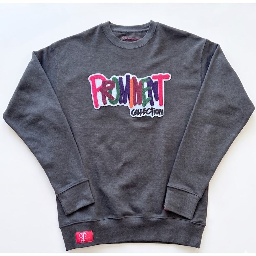 Prominent Medium Grace Given By God Crewneck Sweatshirt Men’s Gray Patch Graphic